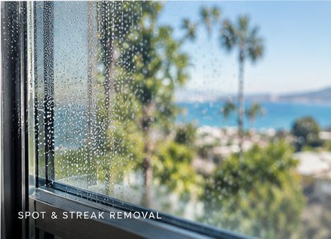 Spot and streak removal on a window with an ocean view